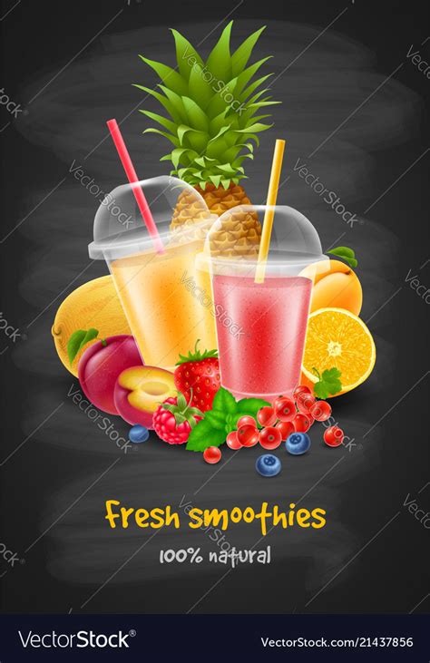 fruit and berries smoothie royalty free vector image