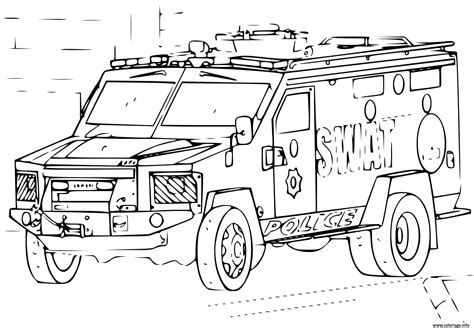 Coloriage Voiture Swat 4x4 Police