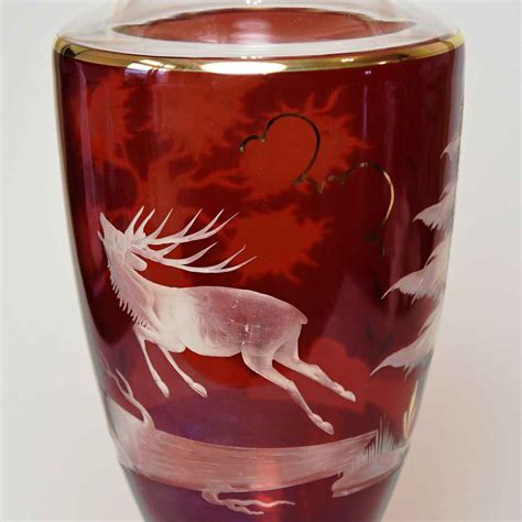 Egermann Vase Red Stain 30 5 Cm Egermann Glass Egermann Glass Egermann Crystal Glass