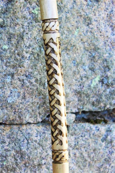 An Antique Walking Stick Profusely Carved From Top To Bottom With Nude