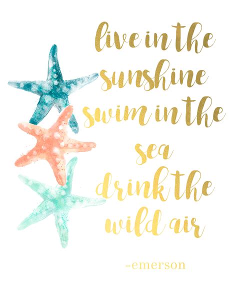 Every kid's a genius at something. Free Printable Travel Wall Art - Live in the Sunshine, Swim in the Sea ...