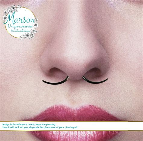 Septum Nose Piercing Mustache Septum Ring Nickel Free Etsy Uk