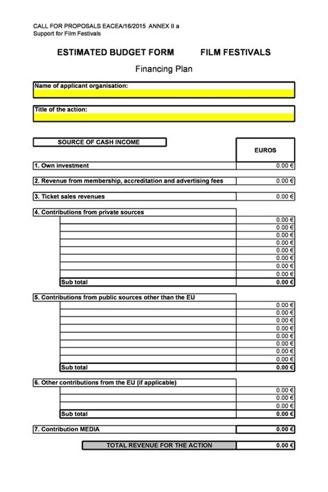 33 Free Film Budget Templates Excel Word Templatelab