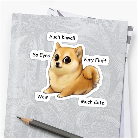 Kawaii Doge Stickers By Kitsuneace Redbubble
