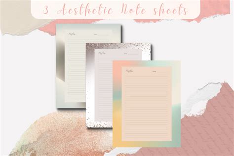 3 Aesthetic Printable Note Sheets Graphic By Maesa Aberim · Creative