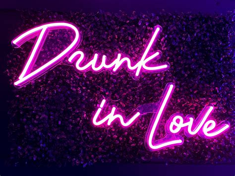Drunk In Love Neon Led Sign Pink Neon Signs Neon Led Signs Custom