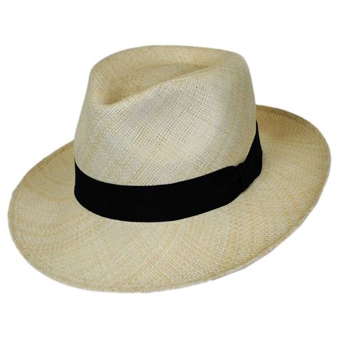 Panama Straw C Crown Fedora Hat L Natural