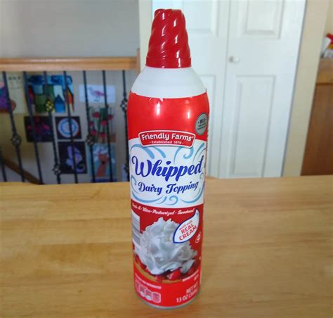The contrast of chopped, salted nuts and smooth whipped cream hold the whipped cream in the refrigerator until you are ready to use it. Friendly Farms Whipped Dairy Topping | ALDI REVIEWER