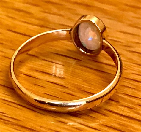 Beautiful Antique 9ct Rose Gold Opal Ring 1940s Reserved