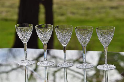Vintage Waterford Crystal Wine Glasses Set Of 5 4 Oz After Dinner