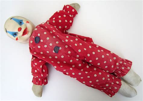 Clown Doll Vintage Gund Clown Hard Plastic Face Coth By Bpvintage