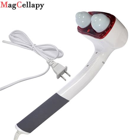 Electric Double Head Body Back Neck Massage Hammer Variable Speed Infrared Handheld Full Body