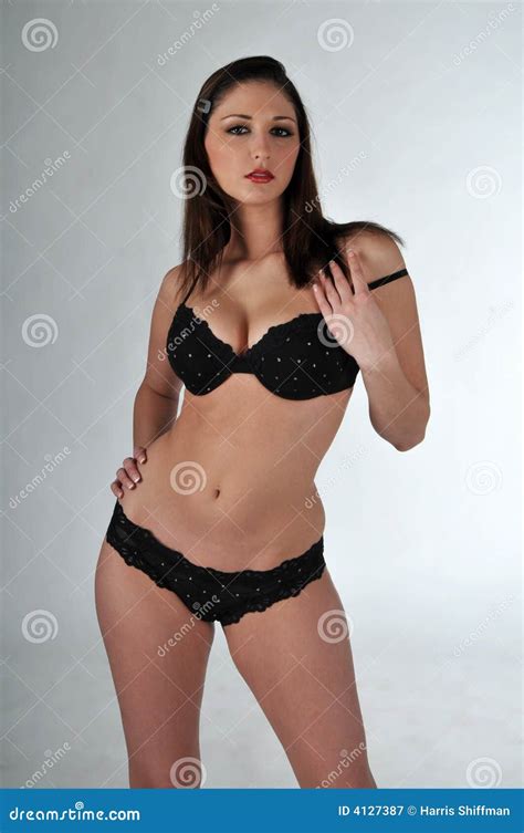 Black Lingerie Stock Image Image Of Beautiful Girl Model