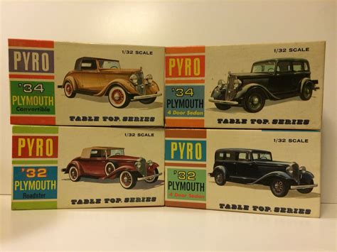 Pyro 132 Scale Plymouth Model Kits Yes Those Are 4 Door Sedans Great