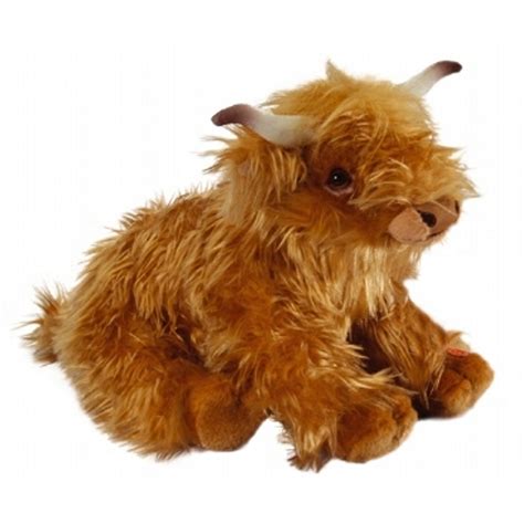 Living Nature Highland Cow Stuffed Soft Toy With Moo Sound 30cm Large