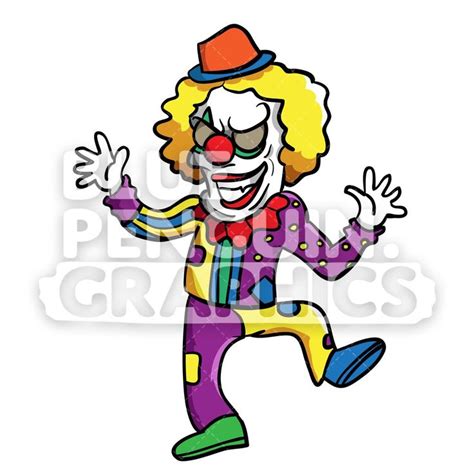 Crazy Clown Vector Cartoon Clipart Illustration Cartoon Clip Art