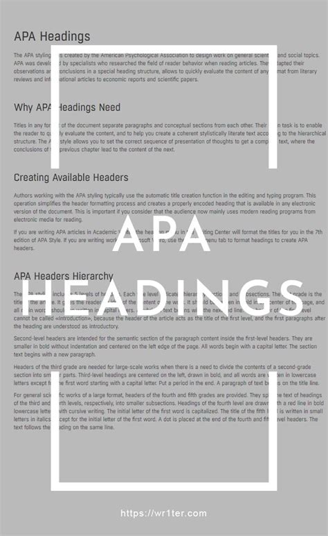 Maybe you would like to learn more about one of these? APA Headings | Social topics, American psychological association, Apa headings