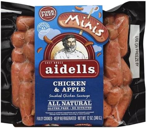 Or, if desired, stuff the sausage into casings. Aidells Chicken & Apple, Minis Smoked Chicken Sausage - 12 oz, Nutrition Information | Innit