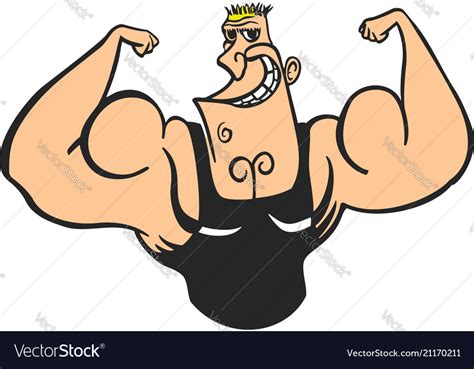 Strong Vector D Man With Muscles Cartoon Character Illustrations The
