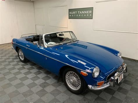 1972 Mgb Roadster Mineral Blue With Black Trim Nice Driving Car