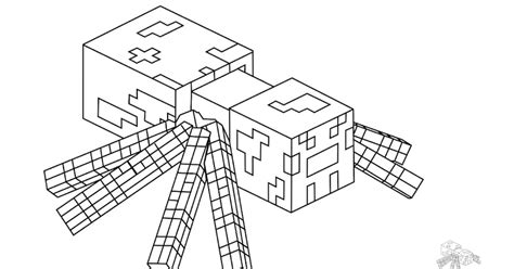 Coloring Page Of A Minecraft Spider