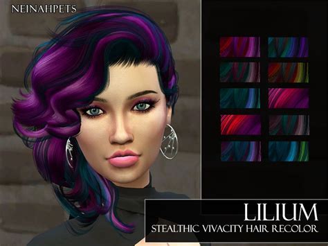 Neinahpets Lilium Stealthic Vivacity Hairstyle Recolor Mesh Requird