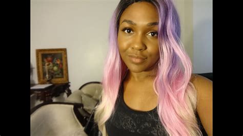 Pastel Hair Pinkpurple Zuri Wig Review Youtube
