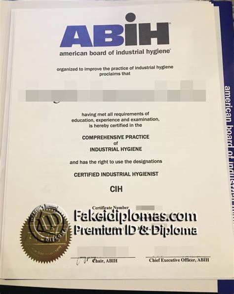 Order A Certified Industrial Hygienist Abih Cih Certificate