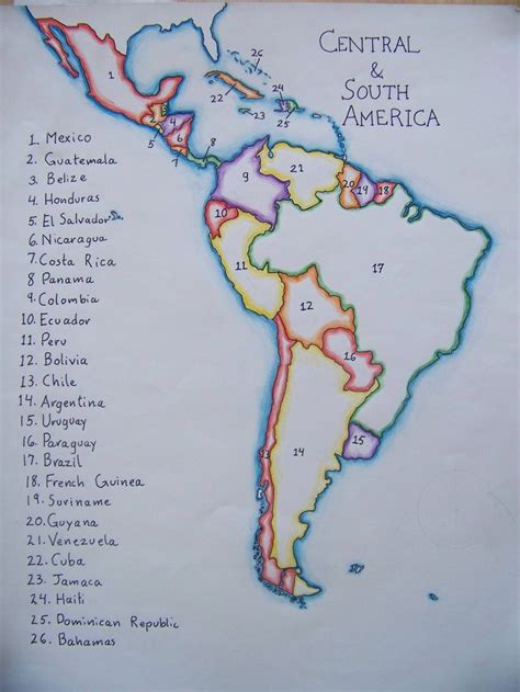 Map Of South America By A Waldorf 6th Grader Geography Lessons
