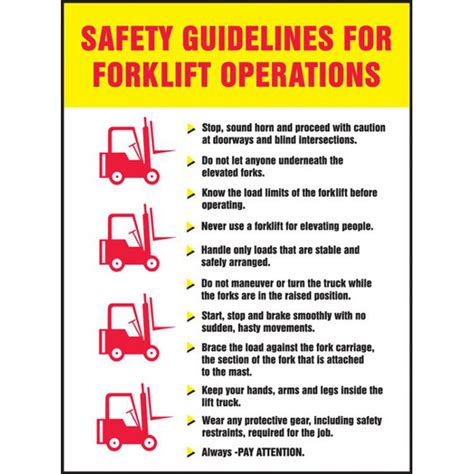 Forklift Safety Poster Safety Guidelines For Forklift Operations W
