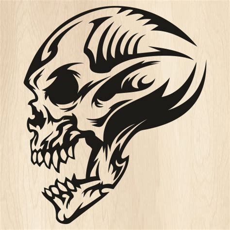 Skull Tattoo Design Svg Skull Head Vector File Tattoo Skull Svg Cut