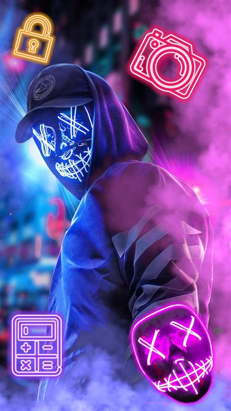 Neon Mask Guy Iphone Wallpapers Wallpaper Cave