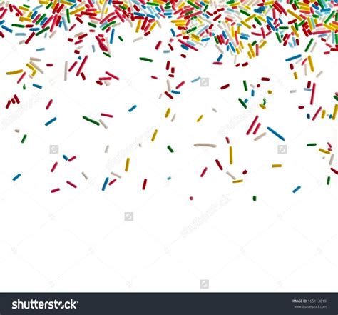 Border Frame Of Colorful Sprinkles Isolated On White Background Card