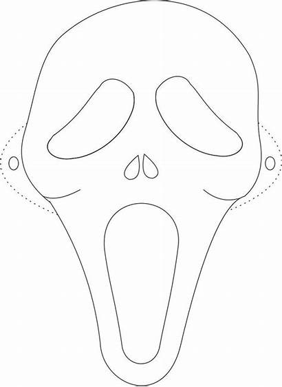 Coloring Halloween Masks Pages Scary Face Printable