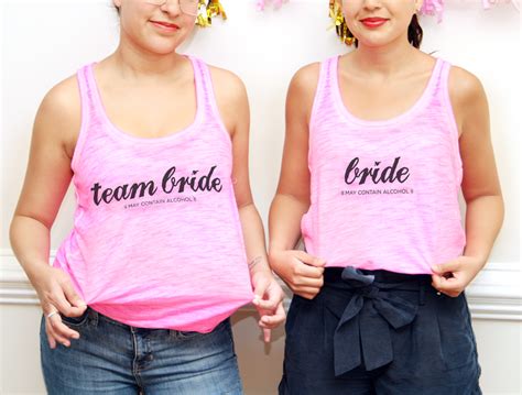 These bridesmaids shirts are cute and comfortable. DIY Team Bride Bachelorette T-shirts