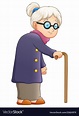 illustration of Old lady with a cane. Download a Free Preview or High ...