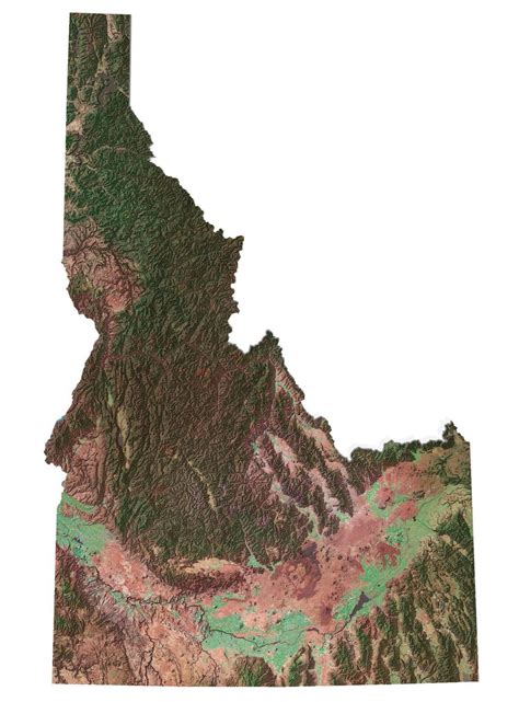 Idaho State Map Places And Landmarks Gis Geography