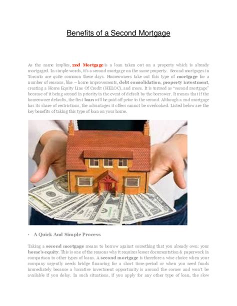 Pdf Benefits Of A Second Mortgage Manny Johar