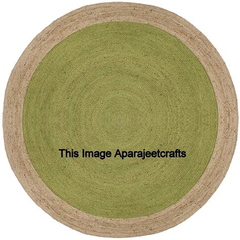 Circle Rug Natural Jute Area Rug Geometric Floor Decor Textured