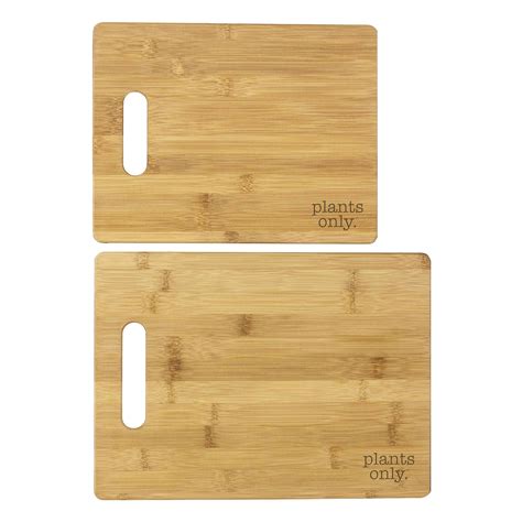 2 Piece Bamboo Cutting Board Set Plants Only