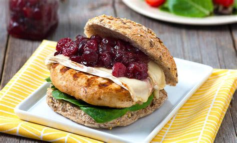 Enjoy This Delicious Turkey Burgers With Cranberry Chutney And Brie