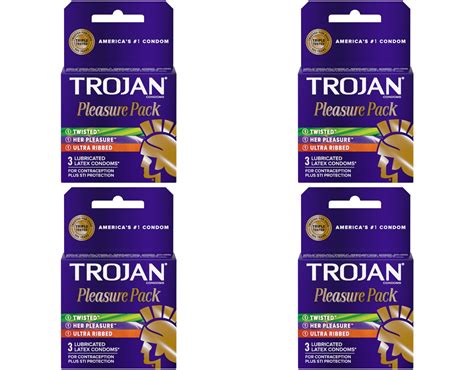 Trojan Pleasure Variety Pack Lubricated Condoms Count Pack Of Walmart Com