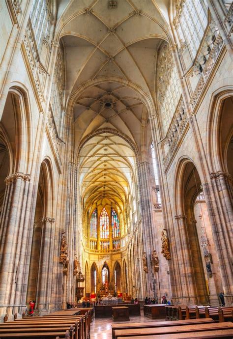 St Vitus Cathedral Interior In Prague Editorial Photo Image Of