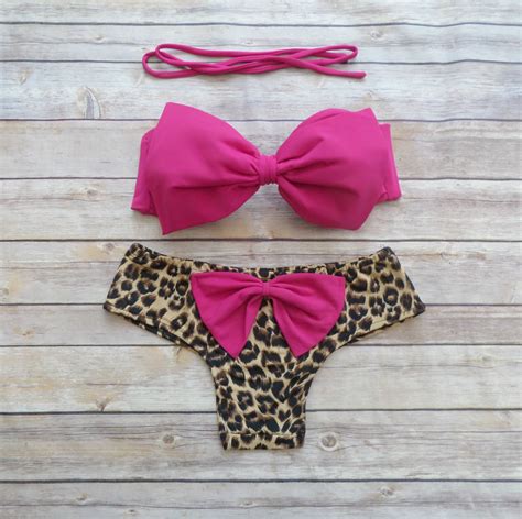 Amazing Bow Bikini Swimwear With Brazilian Style Bottoms And Cute Bow
