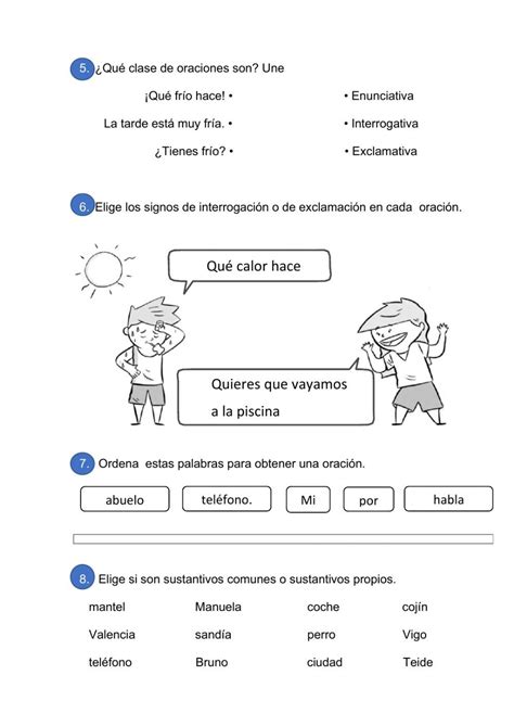 Ejercicios De Lengua Para Segundo De Primaria Textos Imágenes 09c