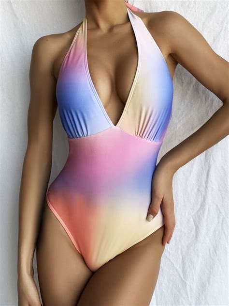 To Find Out About The Ombre Plunging One Piece Swimsuit At Shein Part