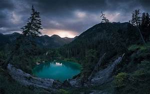 Nature, Landscape, Lake, Mountain, Forest, Clouds, Sunset