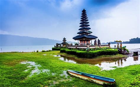 The temple complex is on the shores of . Ulun Danu Beratan Temple - Bali Hit's Vacation