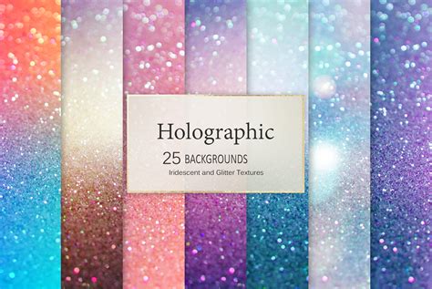 Iridescent 95 Glitter Textures Holographic Backgrounds