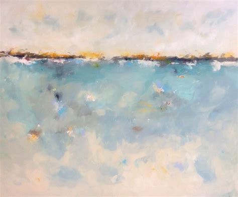 Very Large Abstract Seascape Original Painting Colorful Calm 72 X 48